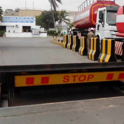 surface mount road blocker installed