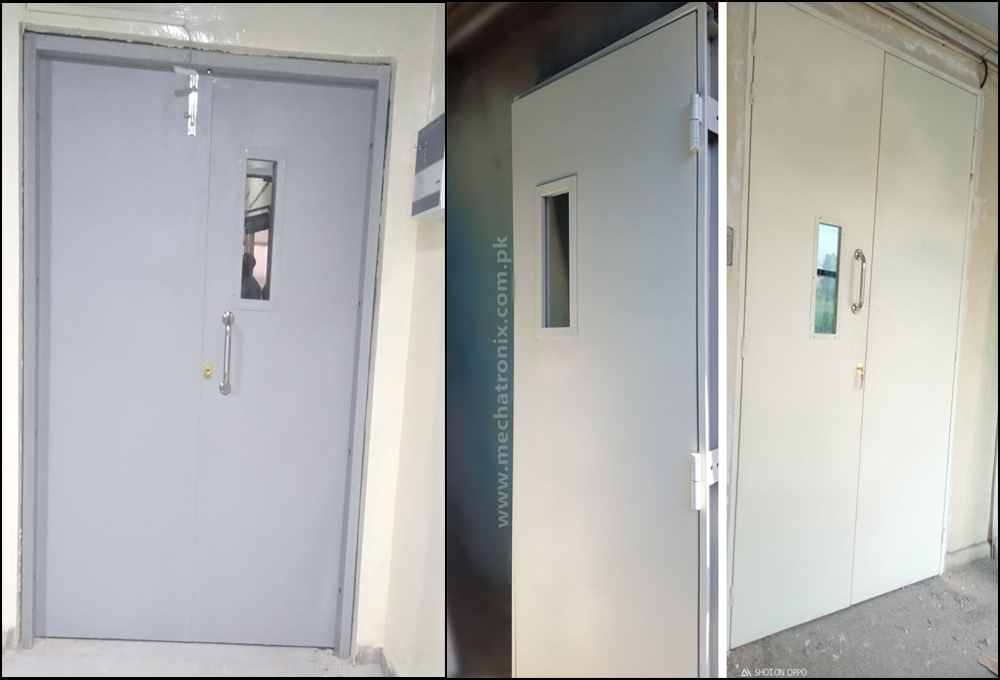 two local fire doors installed in one building
