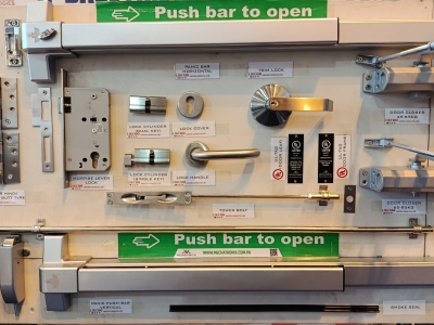 the picture shows complete ul listed fire door accessories making it complete fire resistant