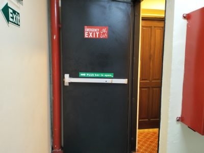 a single leaf fire exit door installed for emergency exit at marriot hotel islamabad